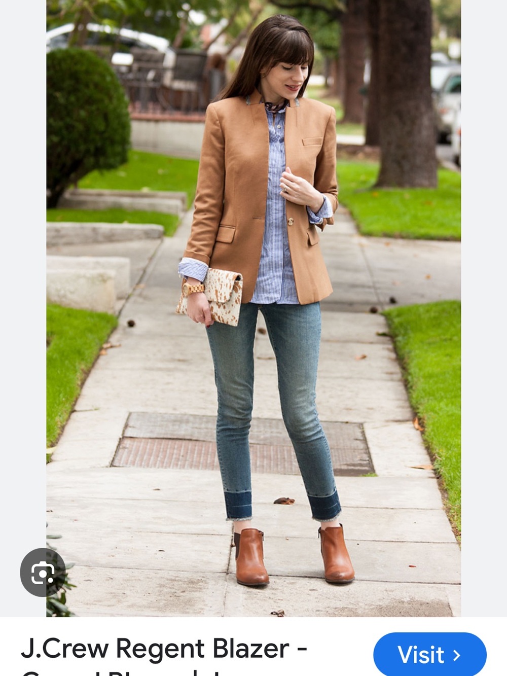 J. Crew Camel Tailored Single-Breasted Blazer
